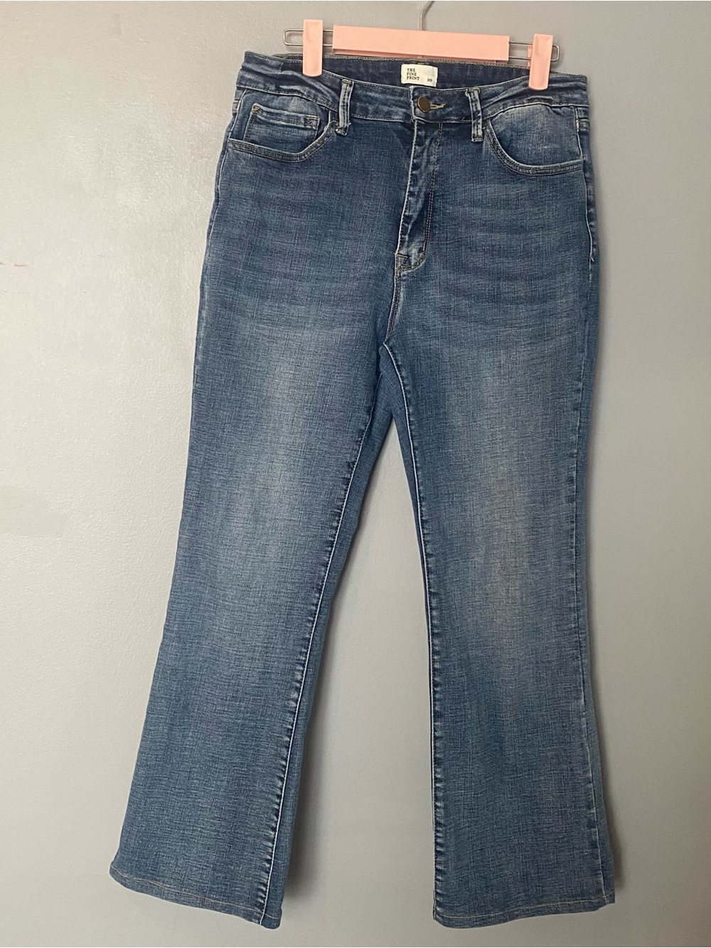 The Fine Print Everyday Flared Jeans in Washed Blue 30 Petite